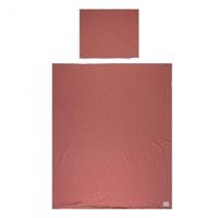 Little Indians dekbedovertrek Dots junior 140 x 200 cm katoen terracotta - thumbnail
