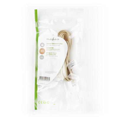 Telecomverlengkabel | RJ11 male - 2x RJ11 female | 2,0 m | Ivoor