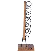 Wijnrek voor 6 flessen 35x35x100 cm massief teakhout - thumbnail