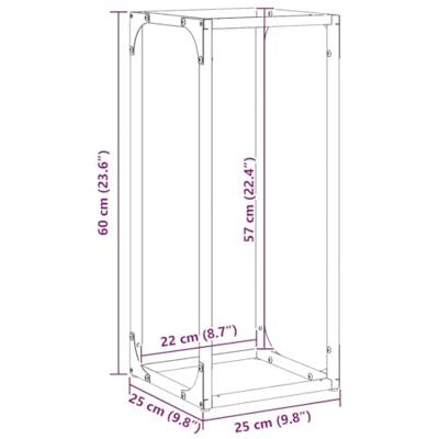 VidaXL Brandhoutrek 25x25x60 cm koudgewalst staal wit VidaXL Brandhoutrek 25x25x60 cm koudgewalst staal wit