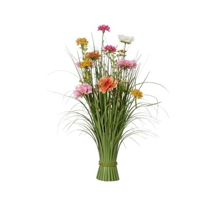 Kunstgras everlands met bloemen 70cm roze