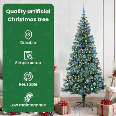 VidaXL Kunstmatig voorverlicht kerstboom met 300 led groen 180 cm pvc