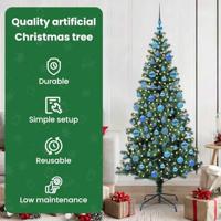 VidaXL Kunstmatig voorverlicht kerstboom met 300 led groen 180 cm pvc - thumbnail