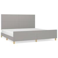 Bedframe zonder matras stof lichtgrijs 200x200 cm - thumbnail