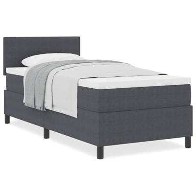 Boxspring bed Donkergrijs en Wit 203 x 100 x 88 cm