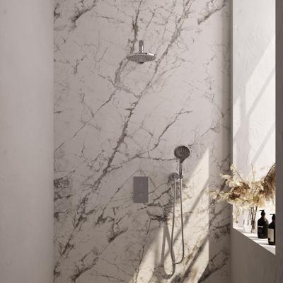 Chrome Carving thermostatische inbouw regendouche SET 31 met 20 cm douchekop en handdouche Chrome Carving thermostatische inbouw regendouche SET 31 met 20 cm douchekop en handdouche