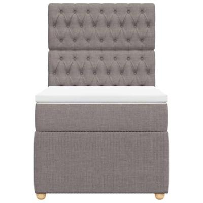 Boxspring met matras stof taupe 80x200 cm