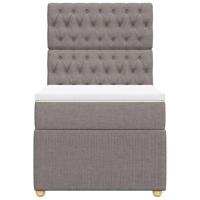Boxspring met matras stof taupe 80x200 cm - thumbnail