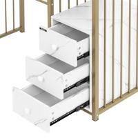 Nageltafel - ijzeren frame - gemarmerd/goudkleurig - 3 lades - thumbnail