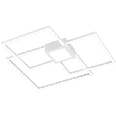 LED Plafondlamp Vierkant 38W - Natuurlijk Wit 4000K - Dimbaar - Mat Wit Aluminium