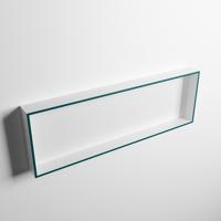MONDIAZ EASY Nis 89,5x29,5cm in solid surface kleur Smag | Talc. 1 vak geschikt voor in- of opbouw - thumbnail