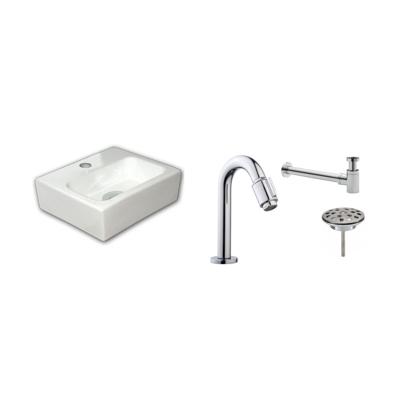 FonteinPack Mini Beta Keramiek 28x24x9 cm Wit (Keuze uit 18 kranen)