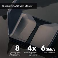 AX6000 NETGEAR Nighthawk RAX80 Wi-Fi 6 router (8-stream AX8, tot 6 Gbps, dekking voor woningen en appartementen tot 150 m², 5x 1G en 1x 2G LAN, 2x USB 3.0, compatibel met iPhone 11 of Samsung S20) - thumbnail