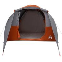 Tunneltent 6-persoons waterdicht grijs en oranje - thumbnail