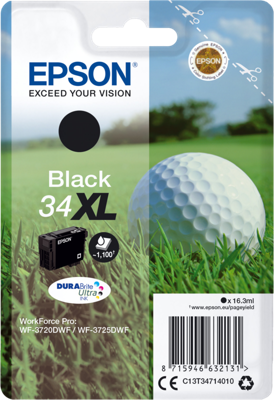 Epson Inktcartridge 34XL Origineel Zwart C 13 T 34714010 Epson Inktcartridge 34XL Origineel Zwart C 13 T 34714010