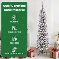 Kunstkerstboom met 150 LED Wit 150 cm PVC en Metaal en Plastic - thumbnail