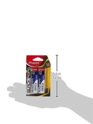 Maped Black&apos;peps potloodstiften, 0,5 mm, HB, blister van 2 etuis van 12 stuks