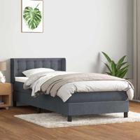 Boxspring met matras fluweel donkergrijs 80x210 cm - thumbnail