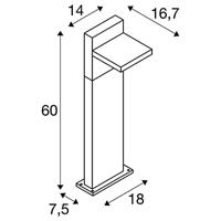 SLV 1002991 ABRIDOR 60 Staande buitenlamp 14 W Antraciet - thumbnail