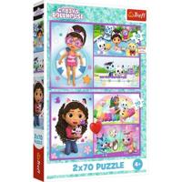 Puzzel Gabby's Dollhouse 2x70 Stukjes - thumbnail