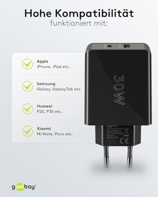 goobay Dual USB-C PD (Power Delivery) Fast Charger (30 W) oplader