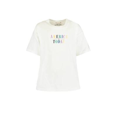America Today Junior T-shirt met logo ecru America Today Junior T-shirt met logo ecru