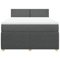 Boxspring met matras stof donkergrijs 180x200 cm - thumbnail