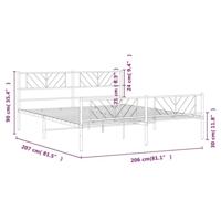 Bedframe met hoofd- en voeteneinde metaal zwart 200x200 cm - thumbnail