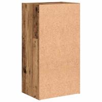 Boekenkast 40x30x77 cm bewerkt hout oud houtkleurig - thumbnail