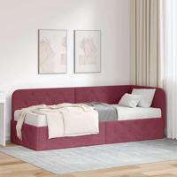 Hoekbedframe met matras Wijnrood 80 x 200 cm Stof - thumbnail