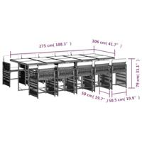 11-delige Tuinset met kussens poly rattan zwart - thumbnail