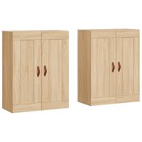Hangkasten 2 st bewerkt hout sonoma eikenkleurig - thumbnail