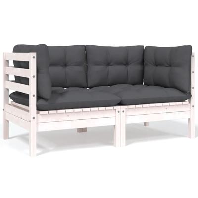 6-delige Loungeset met kussens massief grenenhout - thumbnail