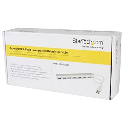 StarTech.com 7-Port USB Hub, USB A naar 7x USB-A Poorten, USB 5Gbps, Self-Powered, Compacte USB 3.0 Laptop Hub met Voeding