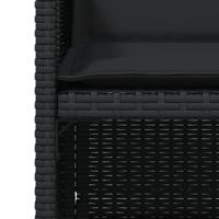 Tuinstoelen 4 st met kussens poly rattan zwart - thumbnail