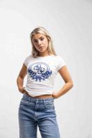 Guess Checker Sequin T-Shirt Dames Wit - Maat M - Kleur: Wit | Soccerfanshop - thumbnail