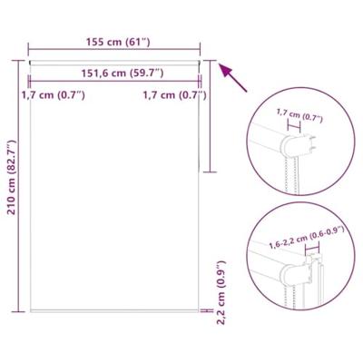 Rolgordijn verduisterend 155x210 cm stofbreedte 151,6 cm grijs