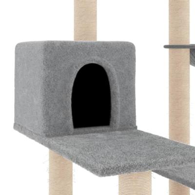 Kattenmeubel met sisal krabpalen 82,5 cm lichtgrijs - thumbnail