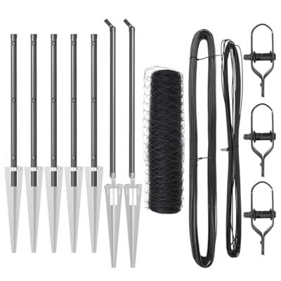 VidaXL Afrasteringspaal grijs 10 x 0,8 m (50 mm gaas) staal en pvc