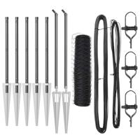 VidaXL Afrasteringspaal grijs 10 x 0,4 m (50 mm mesh) staal en pvc - thumbnail