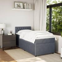 Boxspring met matras fluweel donkergrijs 90x190 cm - thumbnail