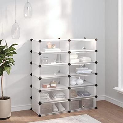 VidaXL Schoenenrek 94,5x36,5x106 cm polypropeen transparant