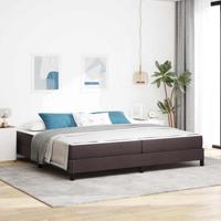 Boxspring bed met matras Donkerbruin 200 x 200 cm Stof - thumbnail