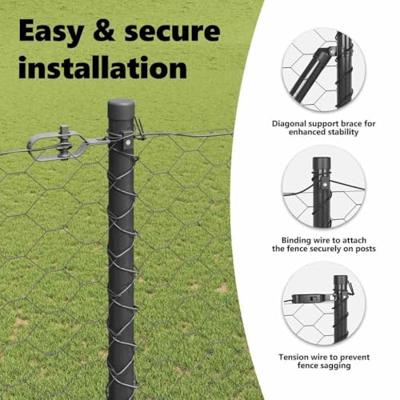 VidaXL Afrasteringspaal grijs 10 x 1,6 m (50 mm gaas) staal en pvc