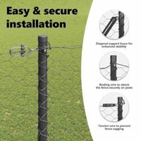 VidaXL Afrasteringspaal grijs 10 x 1,6 m (50 mm gaas) staal en pvc - thumbnail