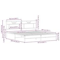 Bedframe zonder matras bewerkt hout bruin eikenkleur 160x200 cm - thumbnail