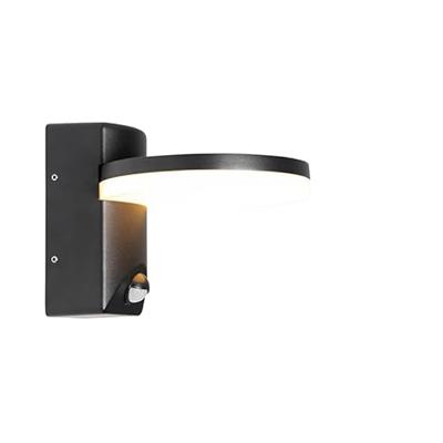QAZQA Buiten wandlamp zwart incl. LED IP54 bewegingssensor - Esmee QAZQA Buiten wandlamp zwart incl. LED IP54 bewegingssensor - Esmee