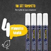 Securit Waterproof krijtmarker medium wit, blister met 4 stuks - thumbnail