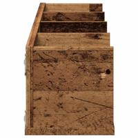 Cd-wandschap 100x18x18 cm bewerkt hout oud houtkleurig - thumbnail