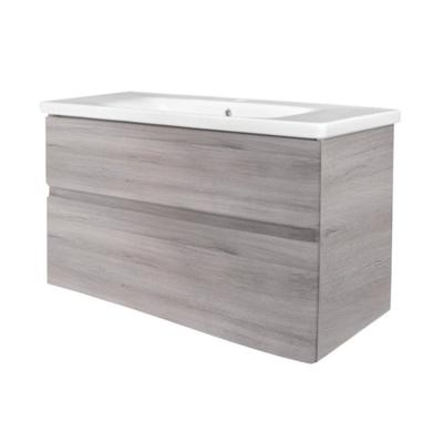 Badkamermeubel Best Design Quick-Greeploos 80x56x45cm Onderkast + Wastafel Grijs Eiken